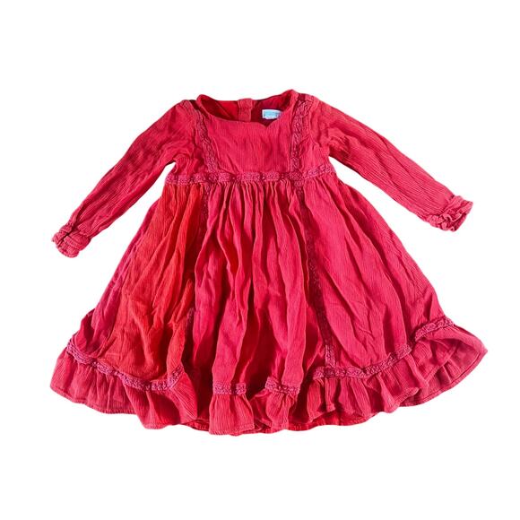Gymboree Other - GYMBOREE Forest Fox Red Gauze Crochet Boho Dress | Girls 2T